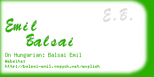 emil balsai business card